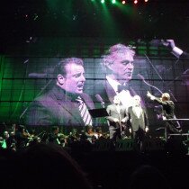 Marcello in a duet with Andrea Bocelli of the Neopolitan song Funiculì Funiculà at Brooklyn's Barkley Center, NY, December 5, 2012